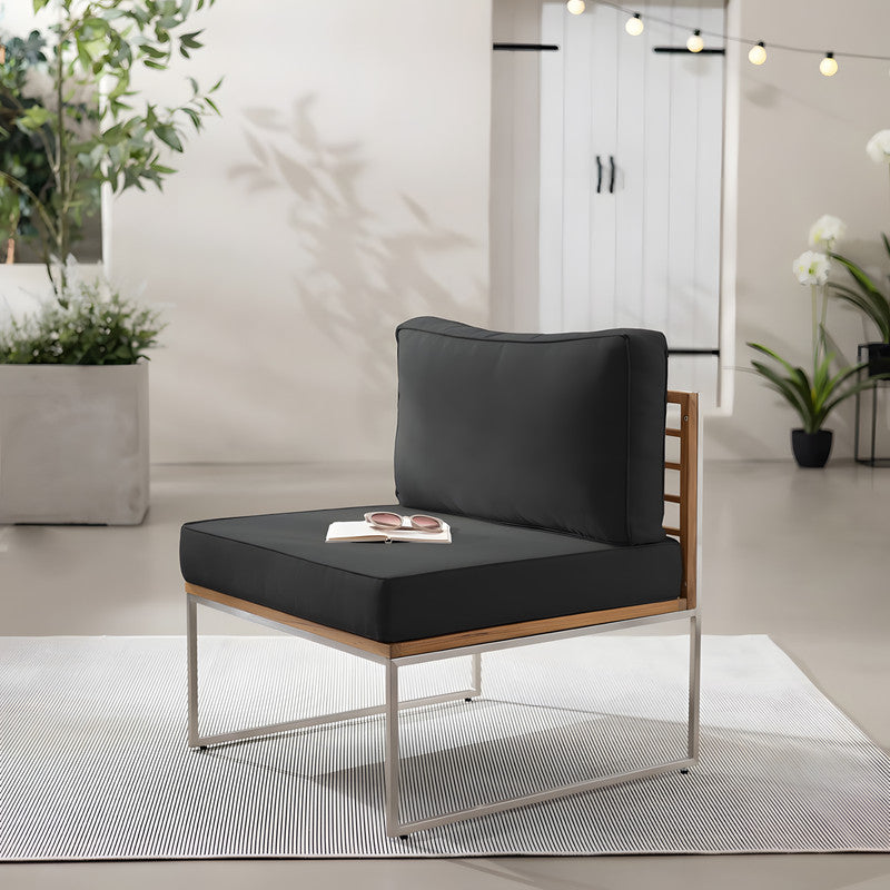 Outdoor Armless Chair with Cushions