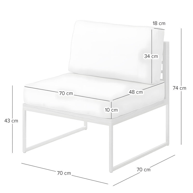 Outdoor Armless Chair with Cushions