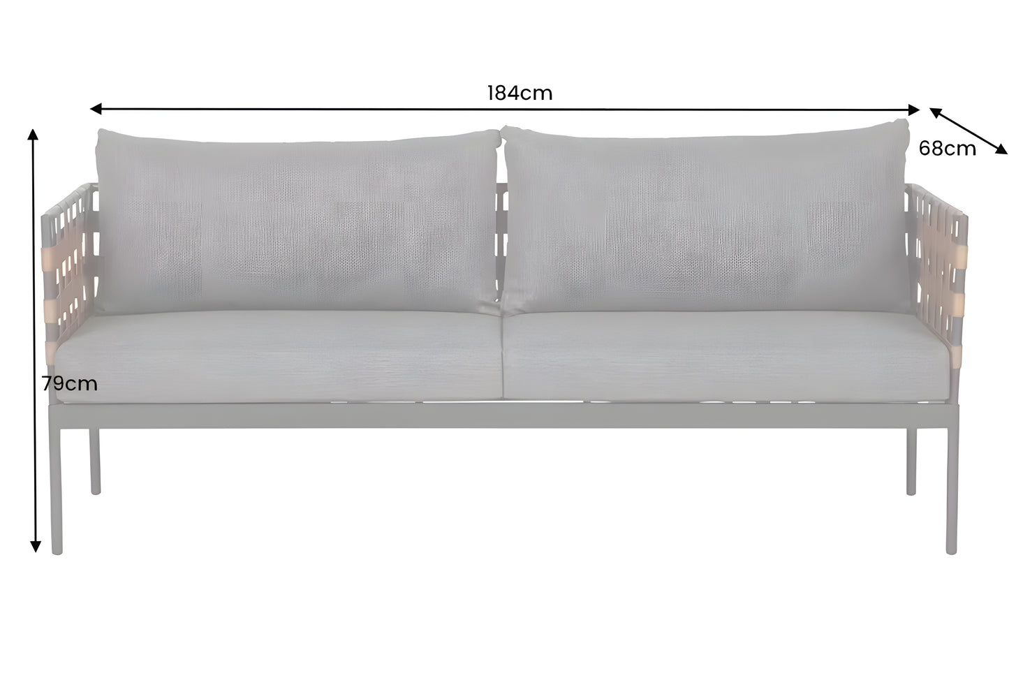 72" Aluminum Outdoor Lounge Sofa