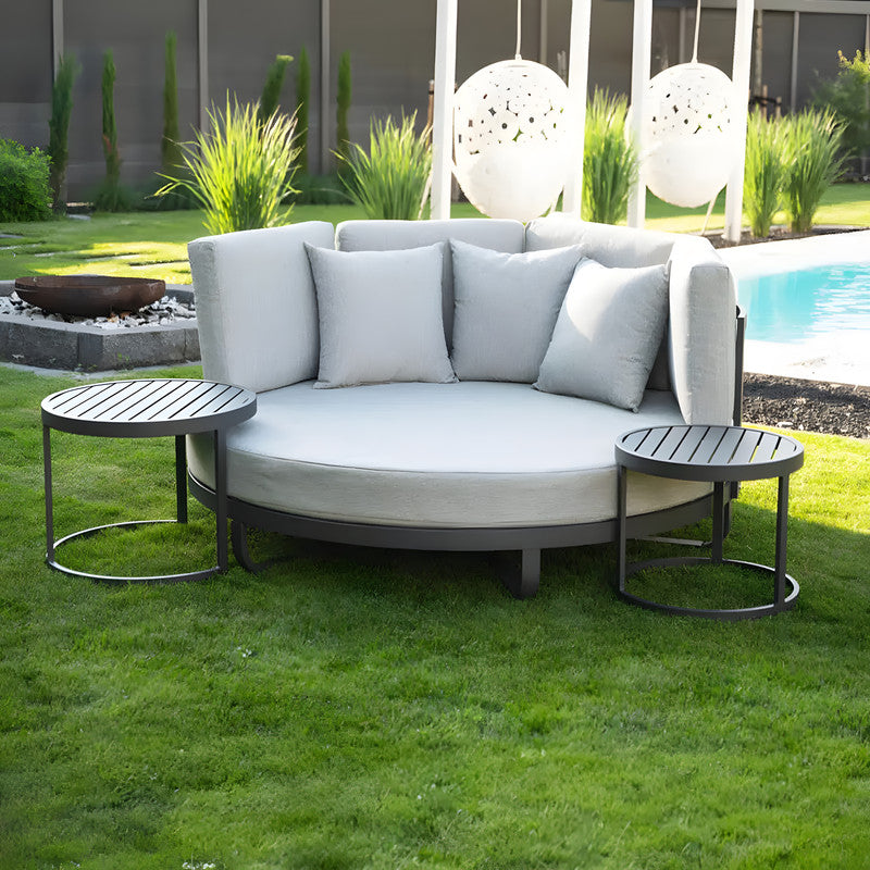 3-Piece Metal Patio Chat Set with Cushions