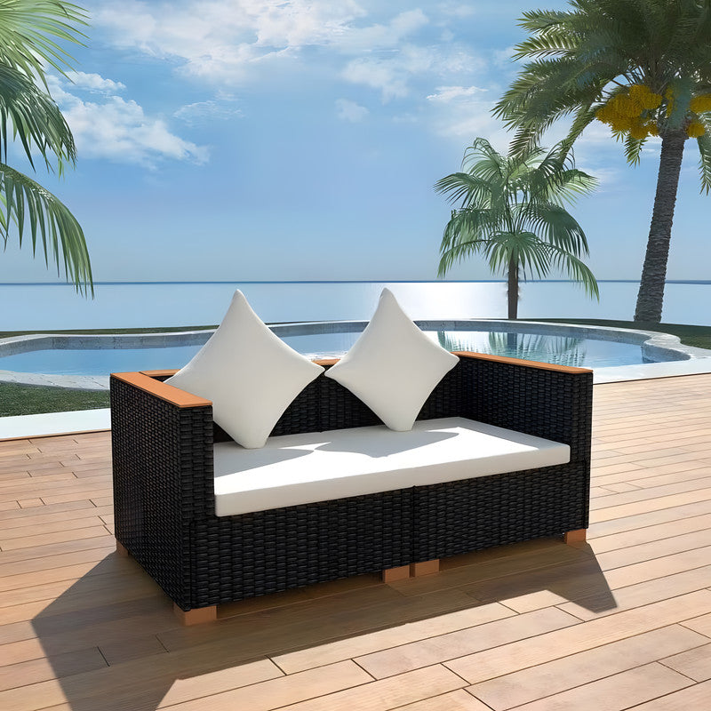 2-Piece Patio Sofa Chair with Cushions