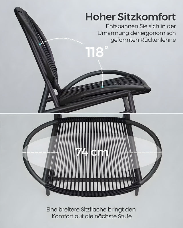 3-Piece Metal Patio Chat Set
