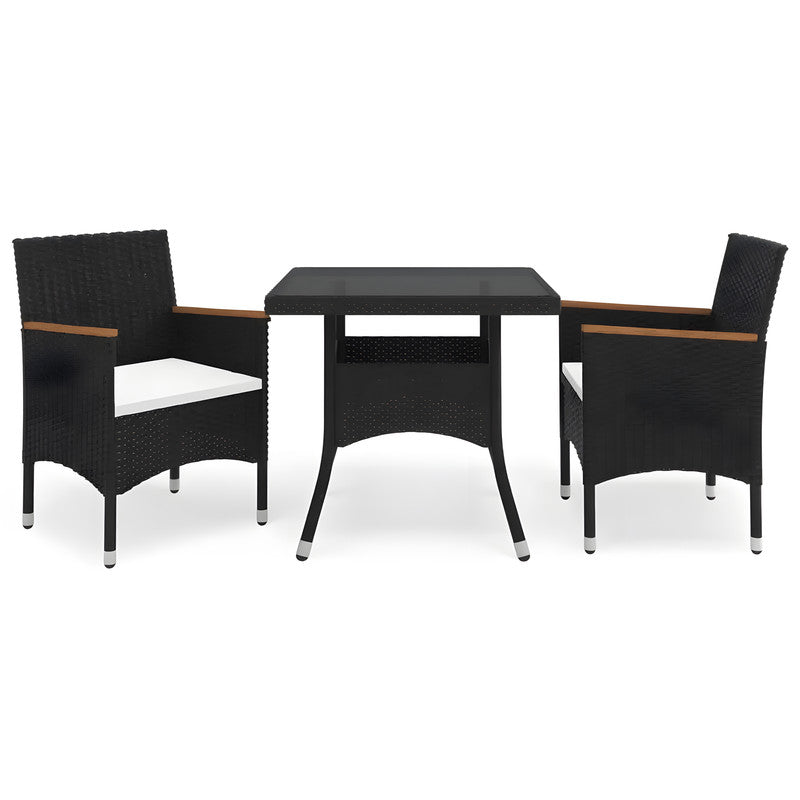 3-Piece Patio Chat Set with Cushions