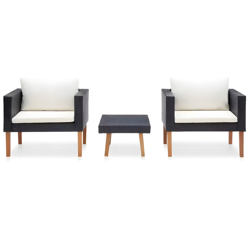 3-Piece Metal Patio Chat Set with Cushions