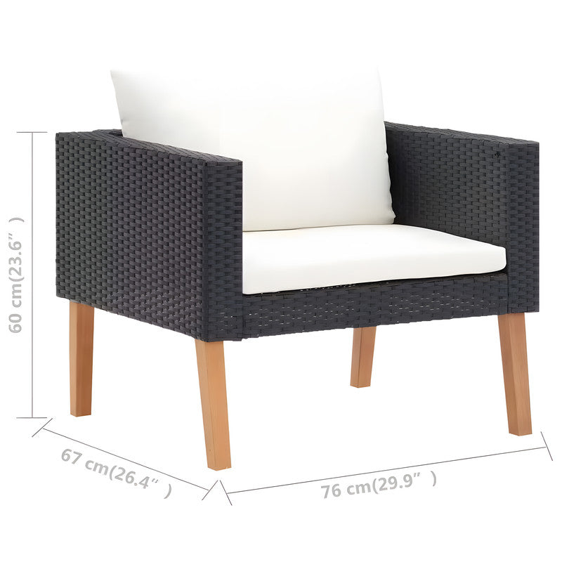 3-Piece Metal Patio Chat Set with Cushions