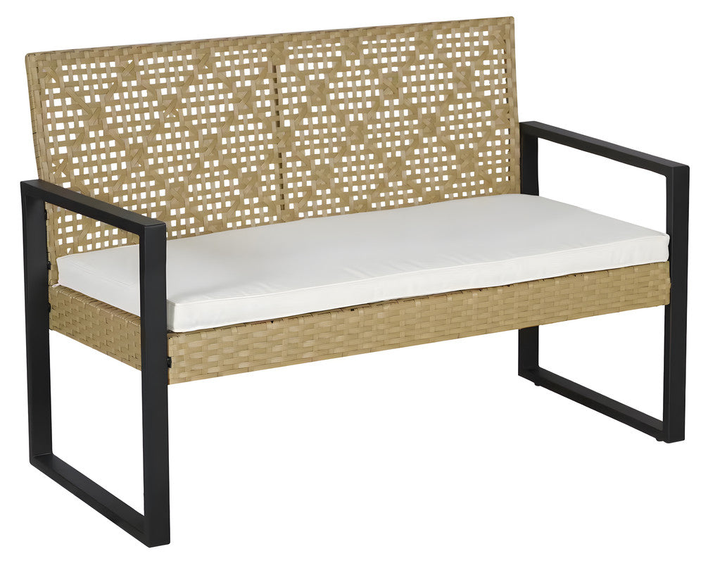 4-Piece Metal Patio Conversation Set with Cushions