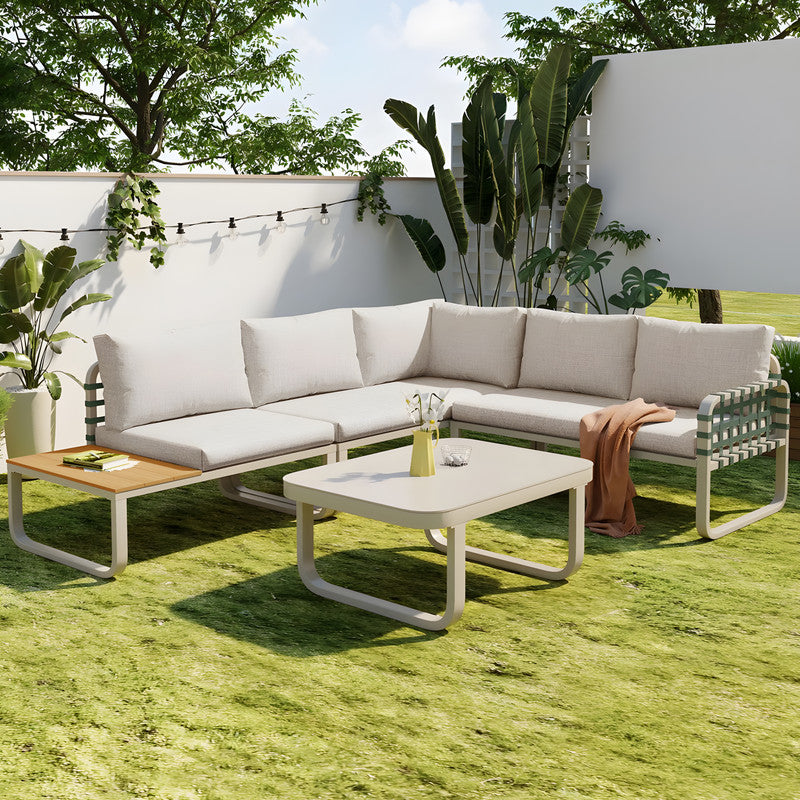 4-Piece Metal Patio Conversation Set with Cushions