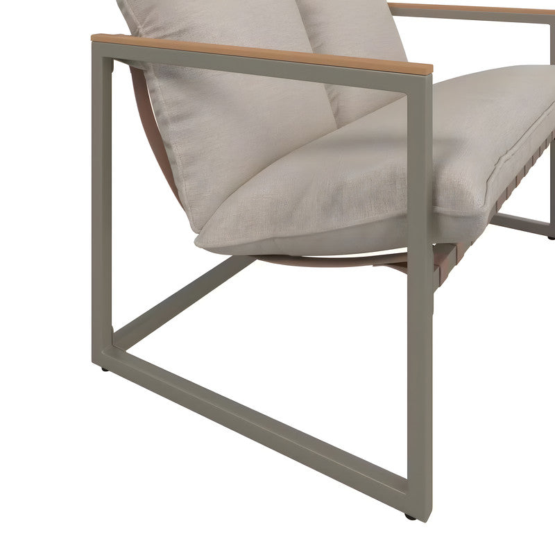 4-Piece Metal Patio Conversation Set with Cushions