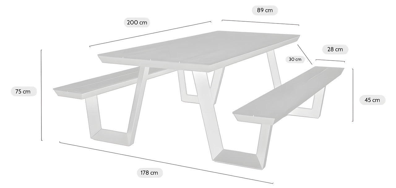 Aluminum Patio Picnic Table Set