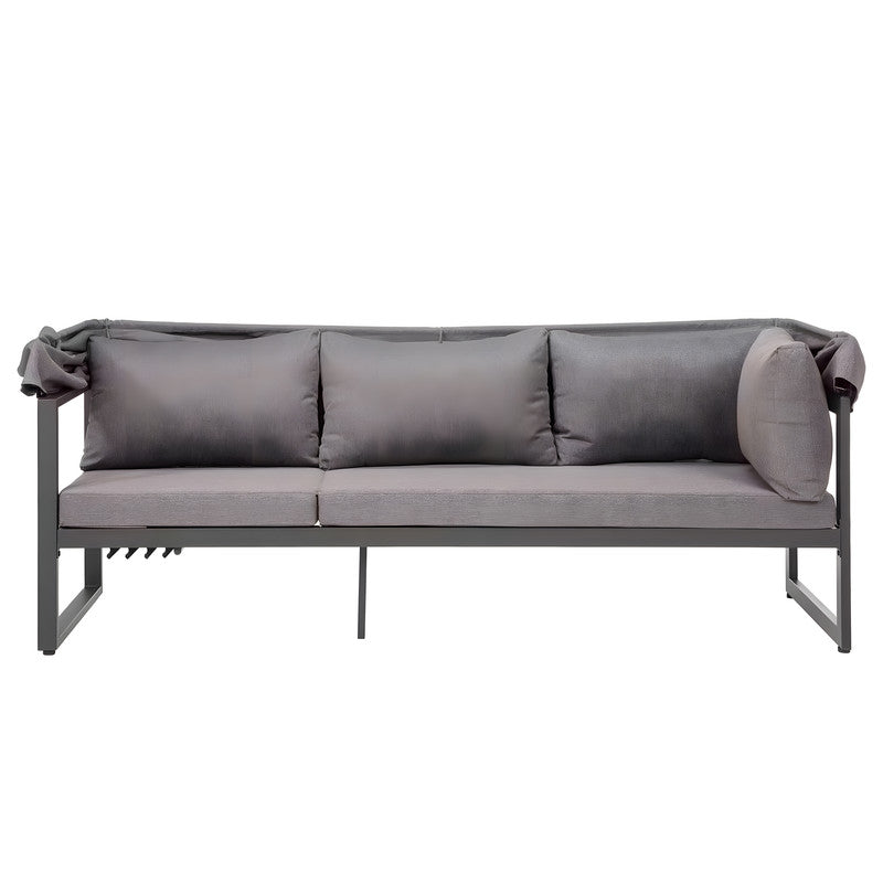 5-Piece Outdoor Sofa Set with Canopy and Cushions