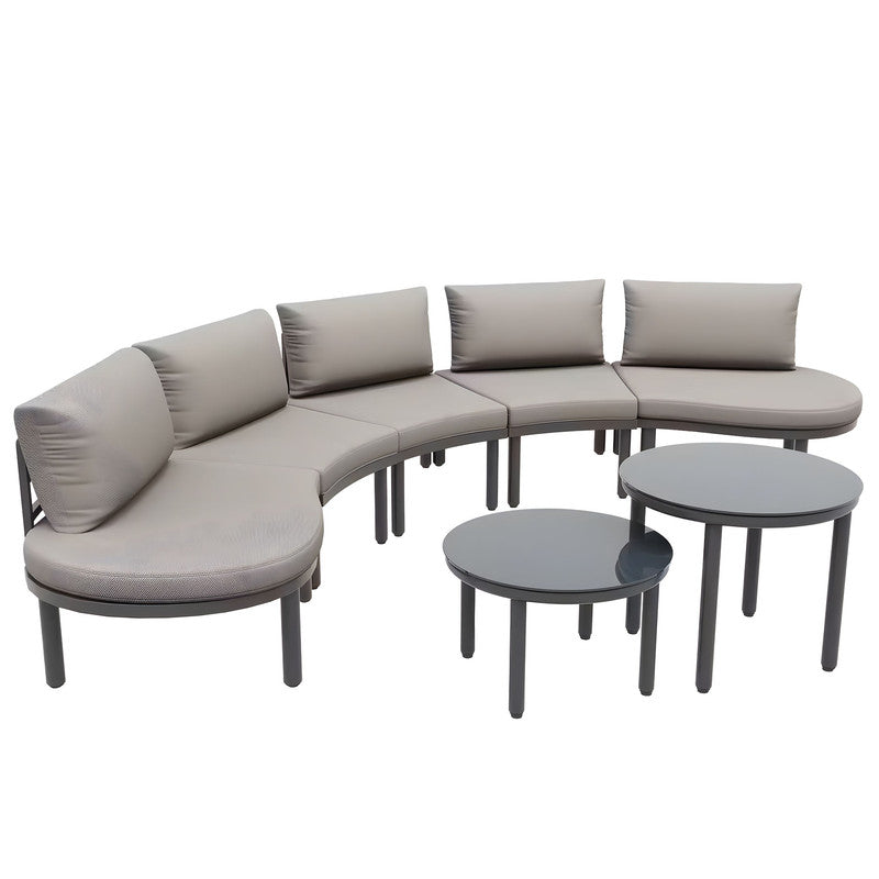 7-Piece Metal Patio Sofa Set with Cushions