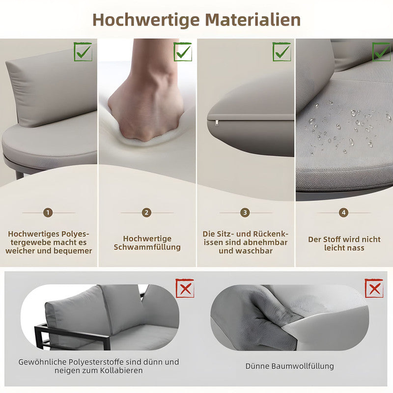 7-Piece Metal Patio Sofa Set with Cushions
