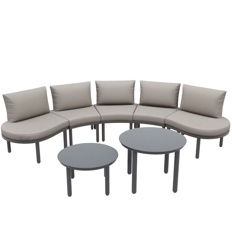 7-Piece Metal Patio Sofa Set with Cushions