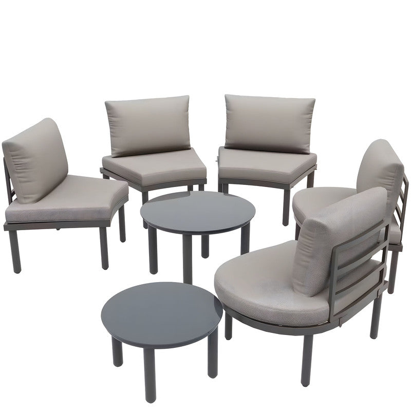 7-Piece Metal Patio Sofa Set with Cushions
