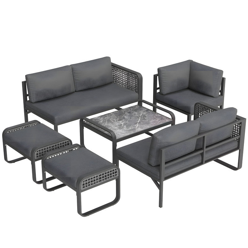 6-Piece Outdoor Sofa Set with Cushions