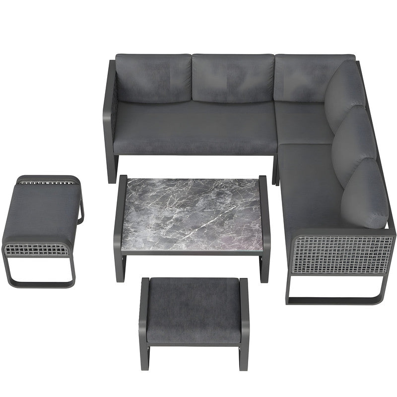 6-Piece Outdoor Sofa Set with Cushions