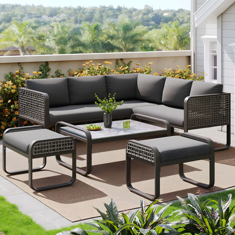 6-Piece Outdoor Sofa Set with Cushions