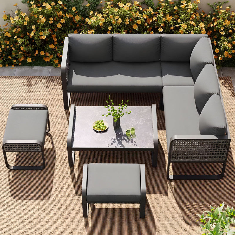 6-Piece Outdoor Sofa Set with Cushions