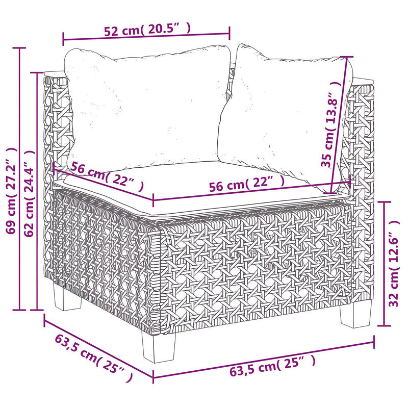 5-Piece Outdoor Sofa Set with Cushions