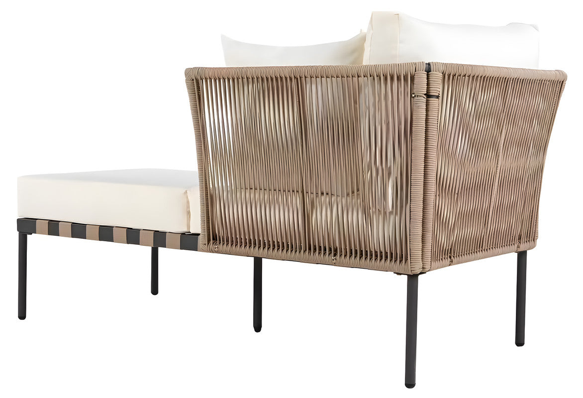 3-Piece Rattan Outdoor Lounge Chaise Set with Cushions (2-Pack)