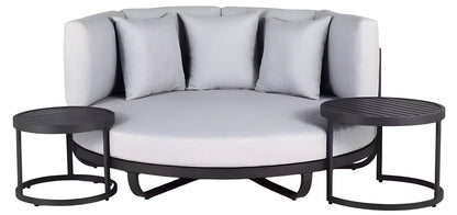 3-Piece Metal Patio Chat Set with Cushions