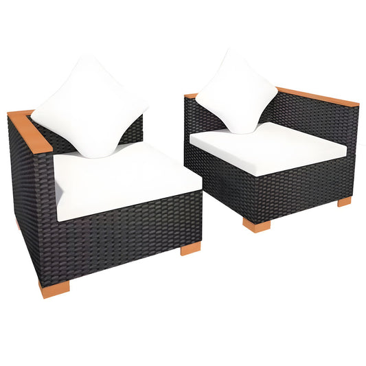 2-Piece Patio Sofa Chair with Cushions
