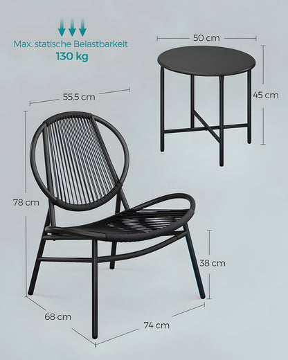 3-Piece Metal Patio Chat Set