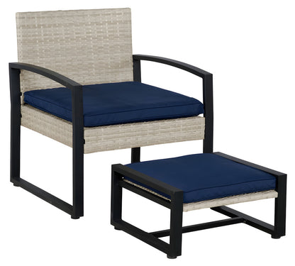 5-Piece Metal Patio Chat Set with Cushions & Stools
