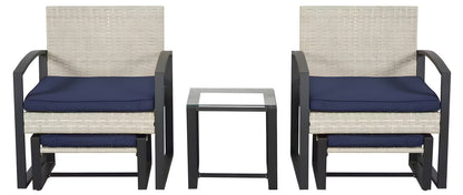 5-Piece Metal Patio Chat Set with Cushions & Stools
