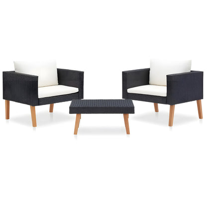 3-Piece Metal Patio Chat Set with Cushions