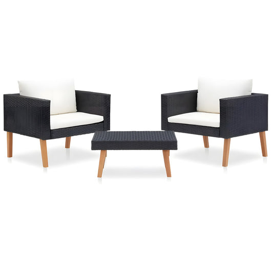 3-Piece Metal Patio Chat Set with Cushions