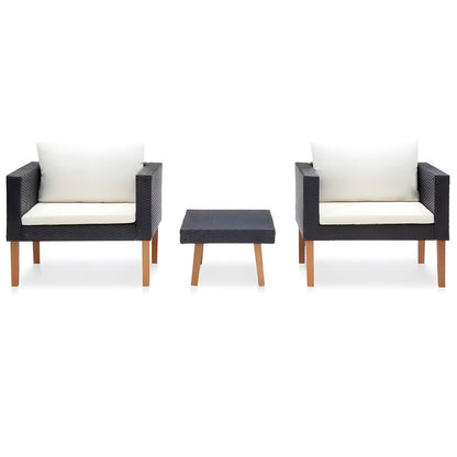 3-Piece Metal Patio Chat Set with Cushions