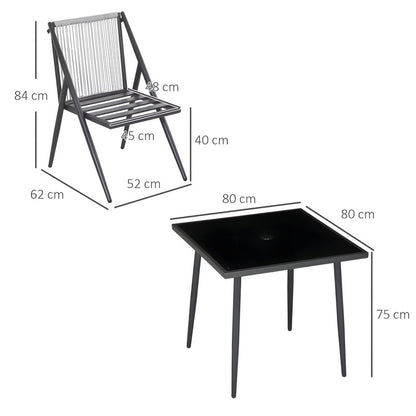 5-Piece Outdoor Dining Set with Floding Chairs