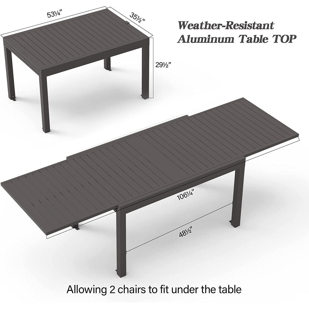 Extendable Aluminum Dining Table
