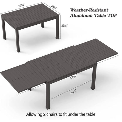 Extendable Aluminum Dining Table