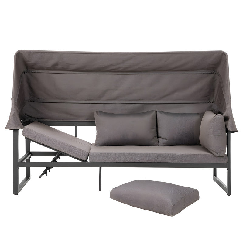 5-Piece Outdoor Sofa Set with Canopy and Cushions