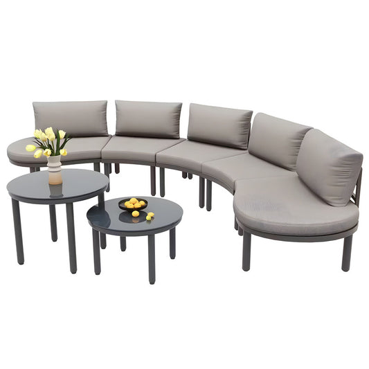 7-Piece Metal Patio Sofa Set with Cushions