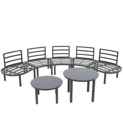 7-Piece Metal Patio Sofa Set with Cushions