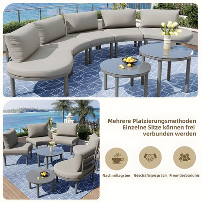 7-Piece Metal Patio Sofa Set with Cushions