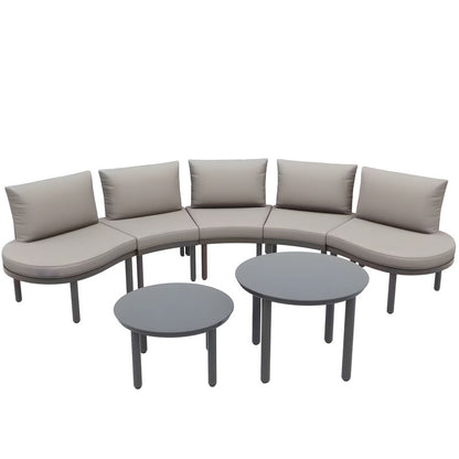 7-Piece Metal Patio Sofa Set with Cushions