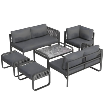 6-Piece Outdoor Sofa Set with Cushions